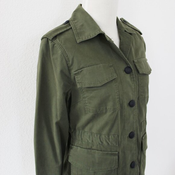 NEW Banana Republic Olive Green Twill Army Military Cargo Utility Jacket, XXSP - Picture 9 of 14
